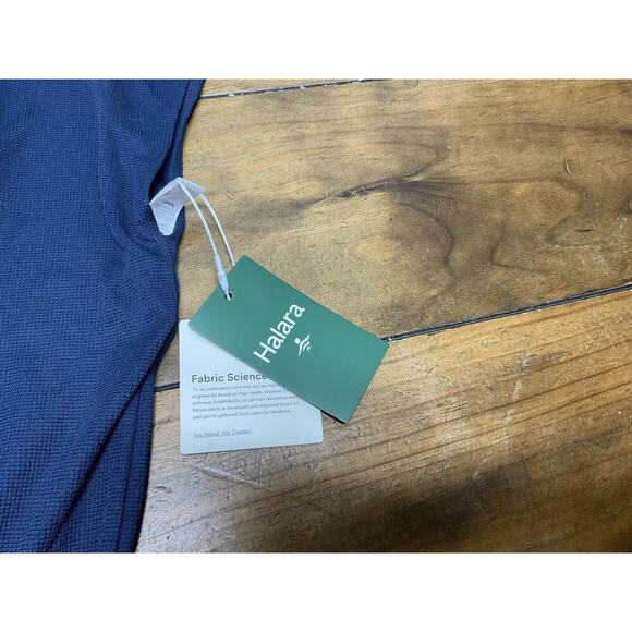 Halara Romper Blue V Neck Short Sleeve Side Pockets Waffle Casual Medium - Picture 4 of 14